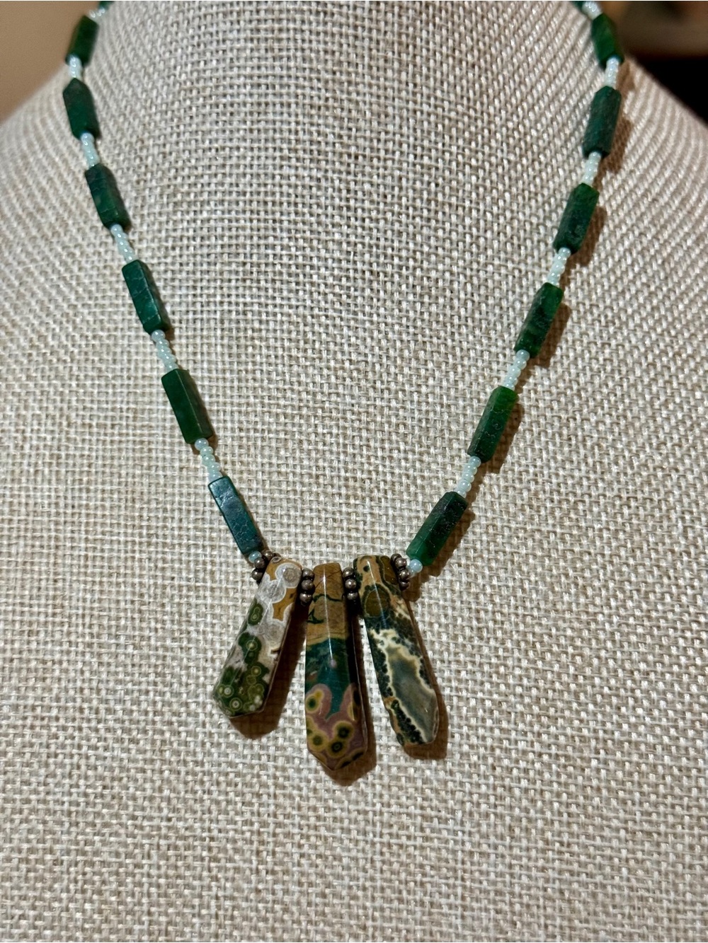 Sea Sediment Jasper Drop Handmade Artisan Necklace